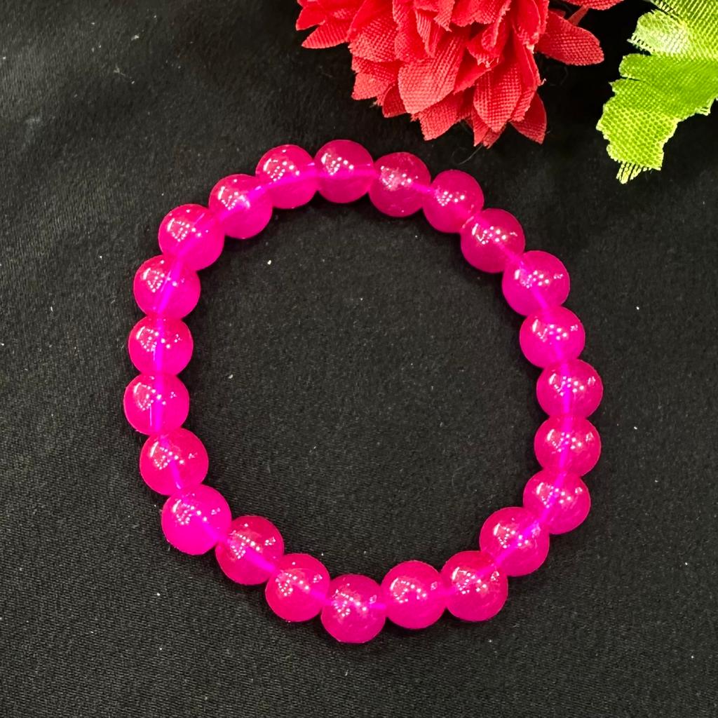 Affordable Dark Pink Crystal Beads Stretchable Bracelet– Oralia India