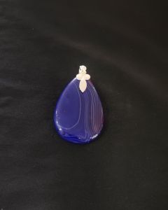 Natural Lace Agate Pendant,Teardrop,Purple