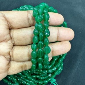 Natural Quartz Beads, (Oval), 7x9mm, Green.