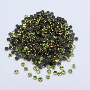 Kundan Stones, 4x4mm, Round, Pack Of 25 Gms, Green.