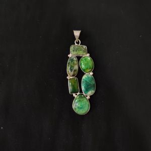 1 Piece Gemstone Pendant Silver Finish | MultiColour Centre Pendant 1 to 2.5 Inch | For Necklace Making