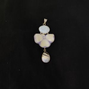 1 Piece Gemstone Pendant Silver Finish | MultiColour Centre Pendant 1 to 2.5 Inch | For Necklace Making