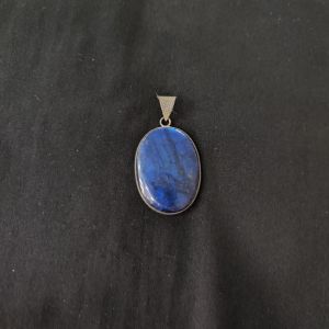 1 Piece Gemstone Pendant Silver Finish | Blue Centre Pendant 1 to 2.5 Inch | For Necklace Making