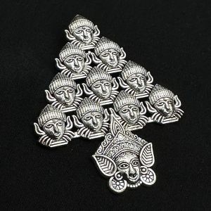 Antique Silver Metal Pendant (Durga)