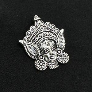 Antique Silver Metal Pendant (Durga)