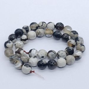 Onyx Beads, 10mm, Round, Black & White