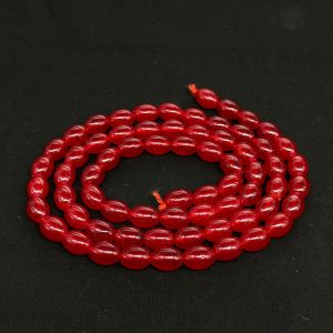 Oval Glass Beads, 8x11mm, Red