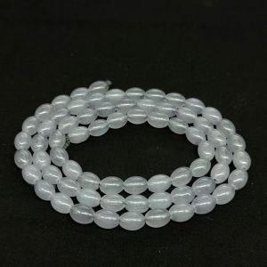 Oval Glass Beads, 8x11mm, Gray