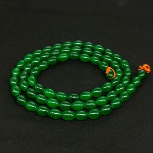 Oval Glass Beads, 8x11mm, Leaf Green