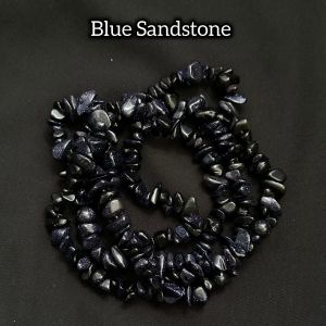 Natural Gemstone Chips, (Blue Sandstone), 30" Inches
