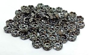 Rhinestone Rondelle 4mm - Black