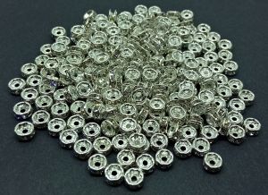 Rhinestone Rondelle 4mm - Silver