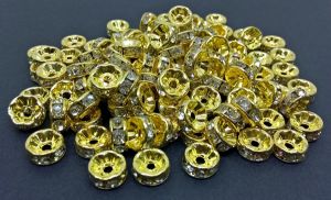Rhinestone Rondelle 4mm - Gold