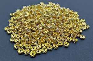 Rhinestone Rondelle 4mm - Gold