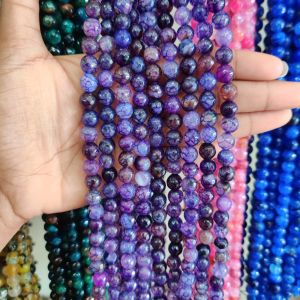 Onyx Stone Beads, 8mm, Round, Purple Colour