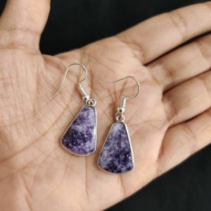 Navrabeads Amethyst Druzy Hook Earrings | Elegant Dangle Earrings for Women