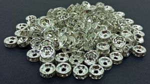 Rhinestone Rondelle 8mm - Silver