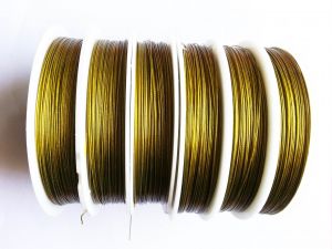Tiger tail (Gear) wire, 0.45mm thickness, Gold