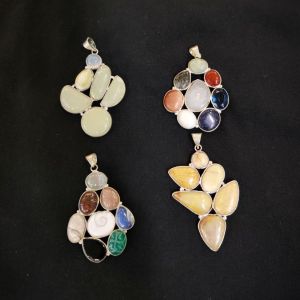 Gemstone Pendant, Assorted, Pack Of 4 Pcs
