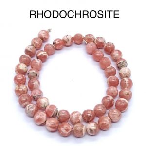 Natural Gemstone Beads, (RHODOCHROSITE) 8mm