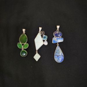 Gemstone Pendant, Assorted, Pack Of 3Pcs