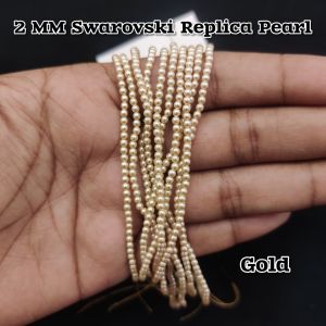 Swarovski Replica Pearls (Good Shine), Light Gold, 2mm