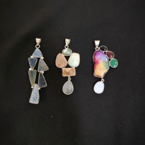 Gemstone Pendant, Assorted, Pack Of 3Pcs