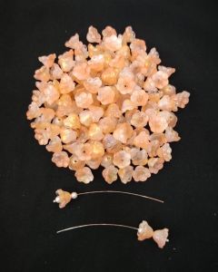 Pack of 20 pieces, ( 11x8mm), Glass Flower Beads, Glass Bead Caps, Little Lillies, Lamp work Beads, Double tone