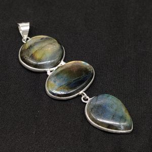 Gemstone Pendants, Mix Stones, Silver Finish