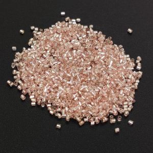 Seed Beads, 14/0, Round Cylinder Shape, Rose Gold Pink, Pack Of 25 Grams