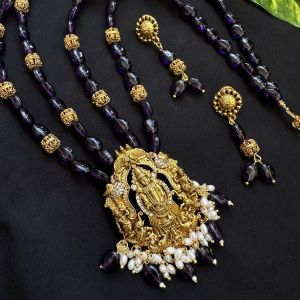Victorian (Balaji) Pendant With 2 Layer Monolisa Purple Beads