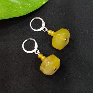 Agate (Rondelle) Earrings, Yellow