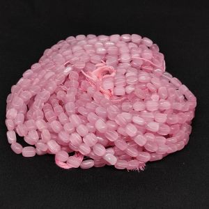 Monolisa (Imitation Cats Eye) Flat Oval Beads, 8x6mm, Pink