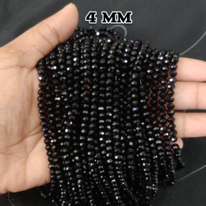 Pack of 100 lines, Glass Crystal, Rondelle, 4mm, Black