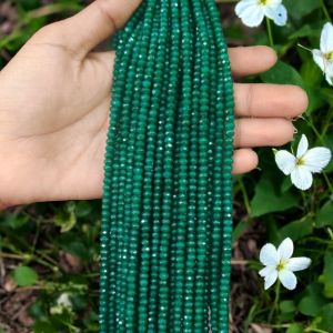 Agate Rondelle, 4x2mm, Green