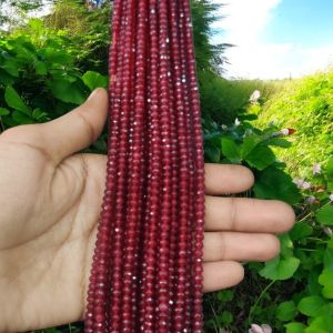 Agate Rondelle, 4x2mm, Pinkish Maroon