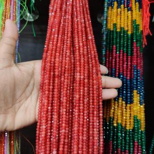 Agate Rondelle, 4x2mm, Red