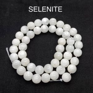 Natural Gemstone Beads, (SELENITE) 8mm