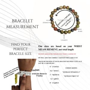 Navrabeads Unakite Mix 8mm Round Beaded Bracelet for Men/Unisex | Gemstone Energy Bracelet for Balance, Strength & Calm | Handcrafted Stretchable Bracelet Made in India | Stylish Spiritual Jewelry for Daily Wear