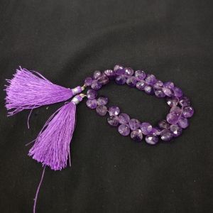 Natural Gemstone Bead, 7mm (Dark Amethyst) Pear Shape