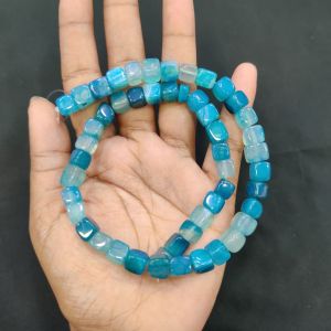 Natural Square Agate Beads, 8mm,Sky Blue (Double Shade)