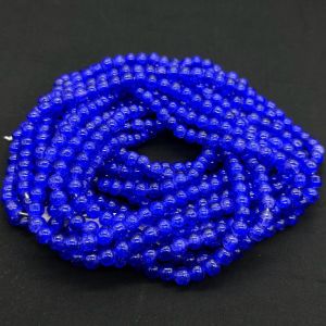 Crackle Glass Beads, 8mm Round, Blue