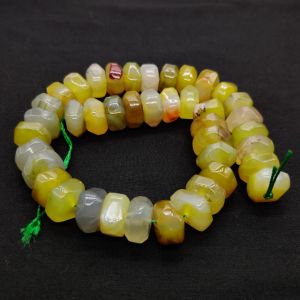 Natural Agate Rondelle/Disc Shape - Yellow