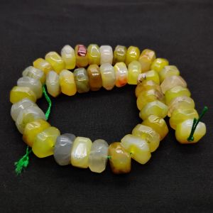 Natural Agate Rondelle/Disc Shape - Yellow