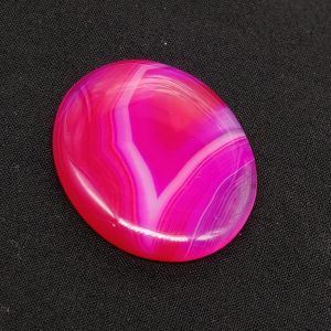 Lace/Banded Agate Cabochon, Oval, Candy Pink