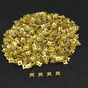 Antique Gold Beads Caps, leaf, Pack Of 25 Gms