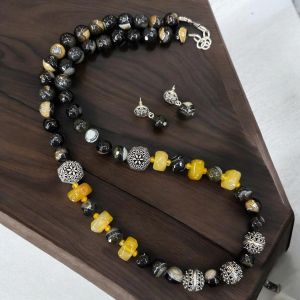 Onyx necklace with GS spacers