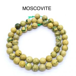 Natural Gemstone Beads, (MOSCOVITE) 8mm