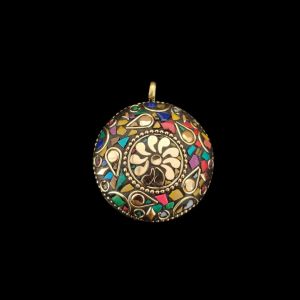 Tibetan Round Shaped Pendant, Multi Colour