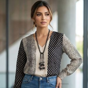  Boho Knot Necklace – Adjustable 2-Line Long Beaded Statement Necklace | Multi-Gem Beads | Wear as Knot Style / Layered Style